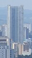 The building seen from the Yanggakdo International Hotel