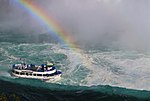 Thumbnail for File:Rainbow and Maid of the Mist, Horseshoe Falls, Niagara Falls, Ontario (29951130646).jpg