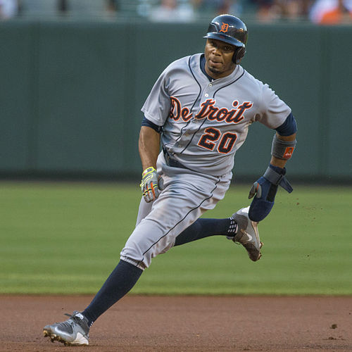 Davis playing for the Detroit Tigers in 2015