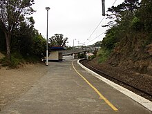 From the station platform, looking south.