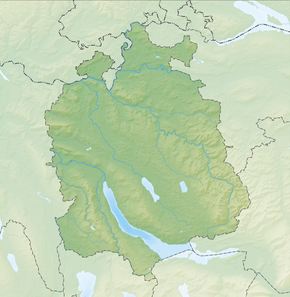 チューリッヒ湖の位置（チューリッヒ州内）