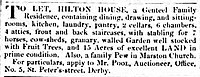 Rental notice for Hilton House in 1849 Rental notice for Hilton House 1849.jpg