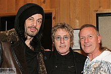 Richie Kotzen, Roger Daltrey, and Mark Farner at one of Fishof's Rock 'n' Roll Fantasy Camps. Rock n Roll Fantasy Camp 2011.jpg