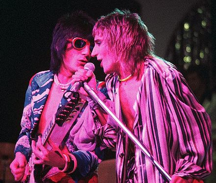 Stewart (right) whilst in Faces, with Ronnie Wood (left)