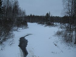 Särkijoki seututien 837 sillalta alavirtaan.