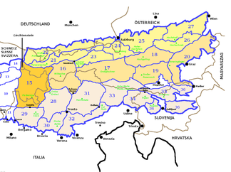 Западные Ретийские Альпы (участок 15) согласно SOIUSA в пределах Восточных Альп