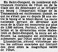 Article du journal L'Ouest-Éclair décrivant les inondations de janvier 1936 à Saint-Congard.