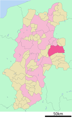 Saku okulunun Nagano Prefecture şehrindeki konumu