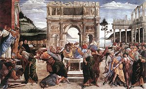 Sandro Botticelli - Castigo de Coré, Datán y Abirám (Capilla Sixtina, Roma, 1481-82).jpg