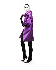 Sarah Phillips New York violet coat 2013.jpg