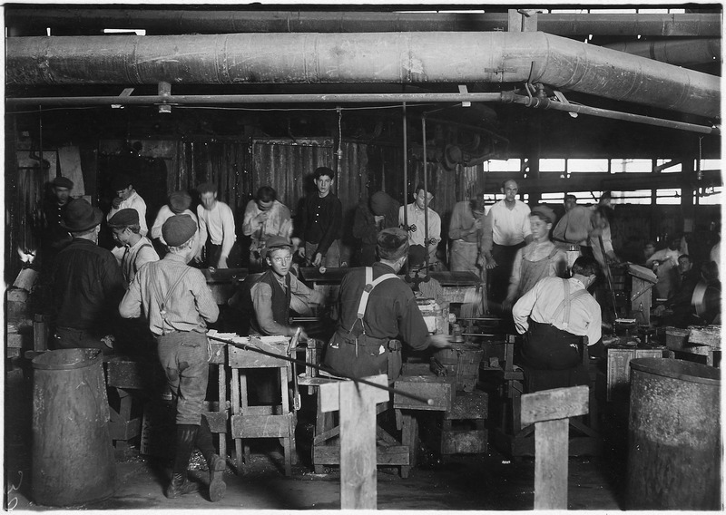 File:Scene in More-Jonas Glass Co. Small "snapper up boy" facing the camera is Harry Simpkins. Small "carry-in-boy, " with... - NARA - 523232.tif