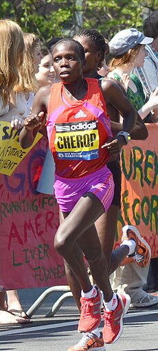 Sharon Jemutai Cherop Bostonin maratonilla 2012.