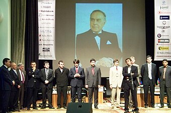 The participants of the tournament on the stage of "Uns" theatre Shaxmati 122.jpg