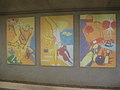 „Haltestelle Waldau / Sportstation – Kunststation“, 16 Bildtafeln mit Sportszenen von Siegfried Groß, 1998, Stuttgart-Degerloch, Georgiiweg 11, U-Bahn-Haltestelle Waldau.