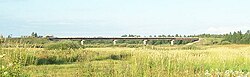 A bridge over the دنیپر near the village of Solovyovo in Kardymovsky District