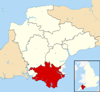 South Hams shown within Devon