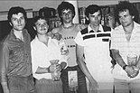 Zawodnicy Aeroklubu Gliwickiego. Od lewej: Bogdan Bryzik, Marek Boryczka, Piotr Dudziak, Jan Isielenis, Jerzy Hercuń