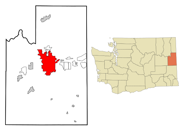 Poziția localității Spokane