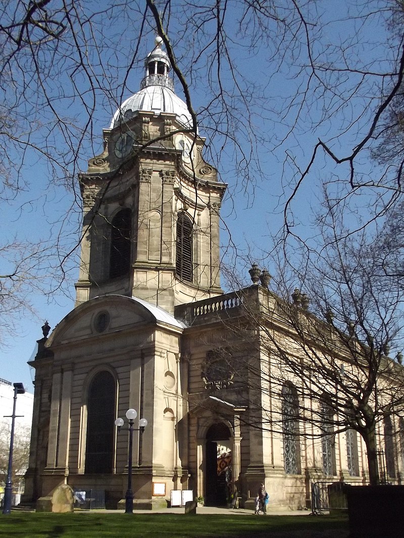 St Philip's Cathedral, Birmingham in spring.jpg