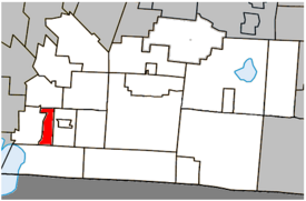 Location within Brome-Missisquoi Regional County Municipality.