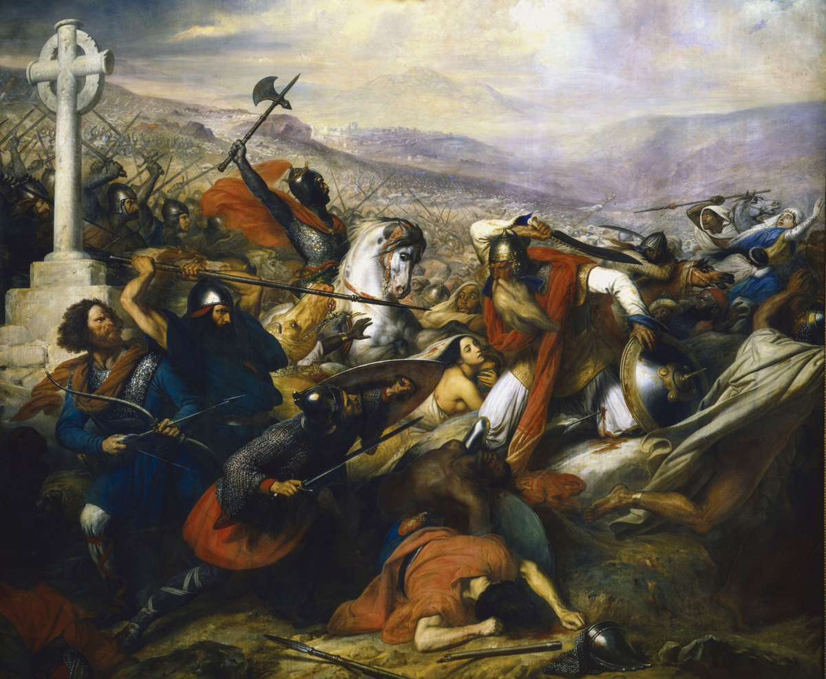 The Battle of Tours,[6] also called the Battle of Poitiers and the Battle of the Highway of the Martyrs (Arabic: معركة بلاط الشه