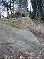 Čeština: Přírodní památka Stožecká skála u obce Stožec v okrese Prachatice, Jihočeský kraj. English: Natural monument Stožecká skála (Stožec rock) at the Chapel of the Virgin Mary in the municipality of Stožec, Prachatice District, South Bohemian Region, Czech Republic.