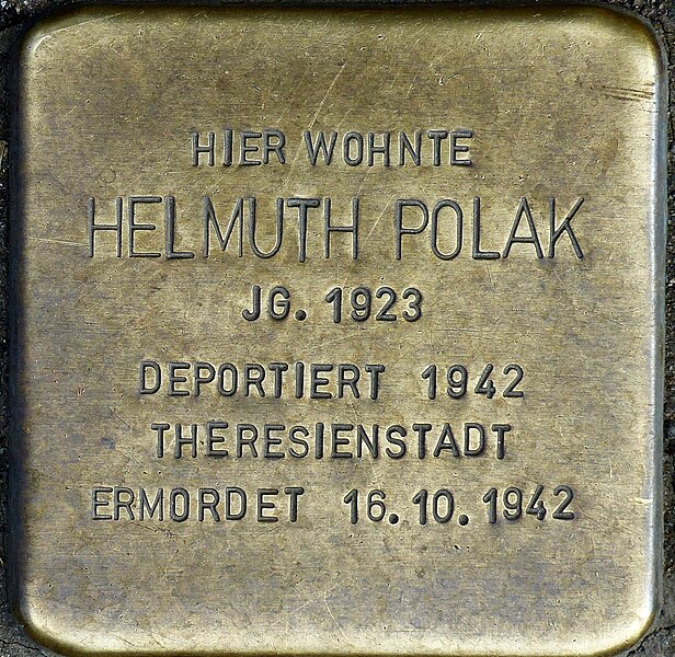 File:Stolpersteine Köln Spichernstrasse 8 Helmuth Polak.jpg