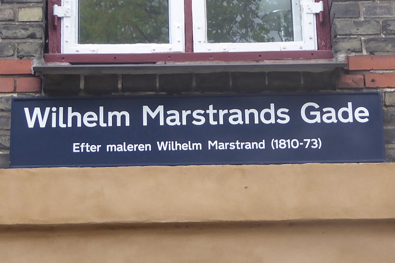 File:Street sign of Wilhelm Marstrands Gade.jpg