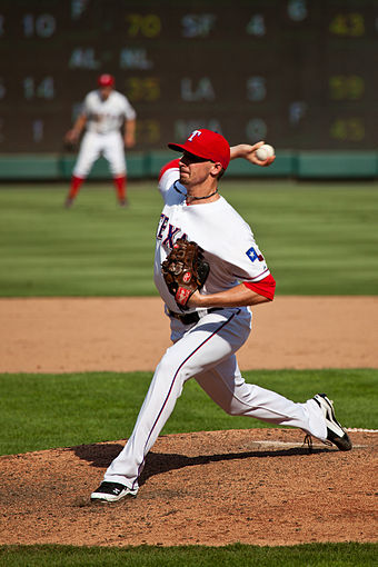 Scheppers pitching for the Rangers