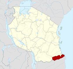 Vị trí của vùng Mtwara trong Tanzania