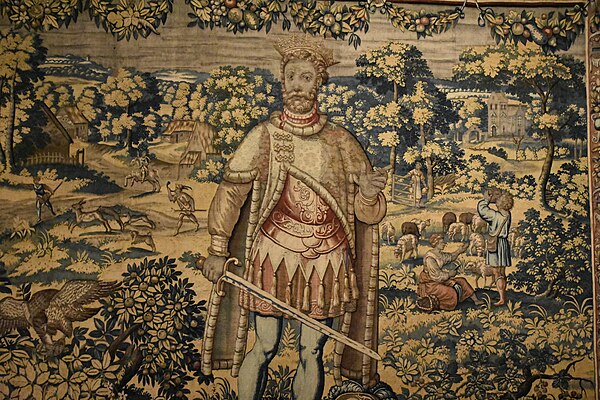 King Abel depicted in a 16th-century tapestry