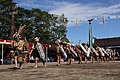 Bahasa Indonesia: Tari Ajai Besar yang ditampilkan dalam acara Festival Budaya Dayak Kenyah pada 18-20 Juni 2018 di halaman Lamin Adat Pemung Tawai kelurahan Budaya Pampang, Kota Samarinda, Kalimantan Timur.