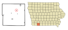 Taylor County Iowa Incorporated and Unincorporated areas Sharpsburg Highlighted.svg