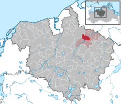 Elhelyezkedése Mecklenburg-Elő-Pomeránia térképén