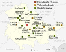 Übersicht der Flugplätze im Freistaat Thüringen