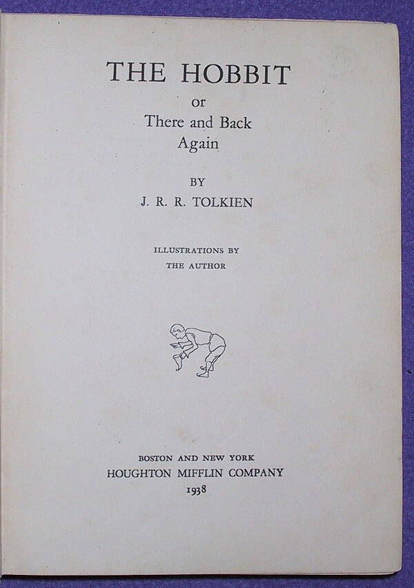 1st edition, 1st printing The Hobbit - title page of first American print.jpg