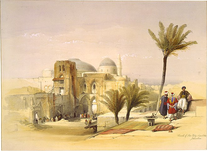 1842 lithograph after David Roberts, in The Holy Land, Syria, Idumea, Arabia, Egypt, and Nubia