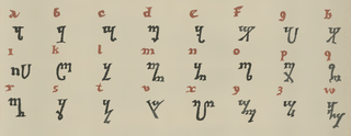 <span class="mw-page-title-main">Theban alphabet</span> Substitution cypher popular among modern occultists