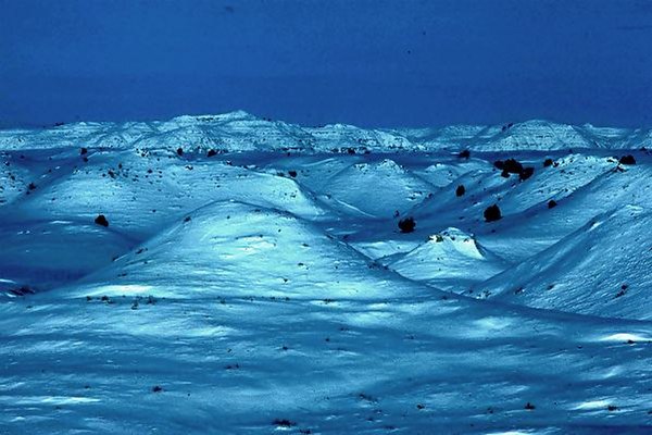 The badlands in winter