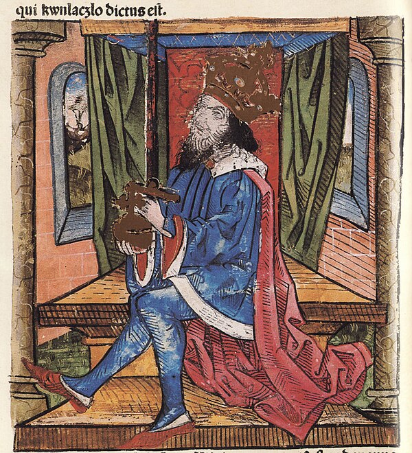 King Ladislaus IV as depicted in the Chronica Hungarorum