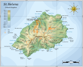 Mapa da ilha de Santa Helena