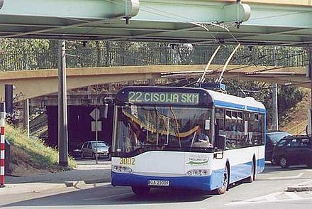 Trolleybus Solaris Trollino 12T in Gdynia. In Poland you can see it only in Gdynia and Tychy.