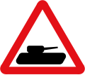 United Kingdom: military vehicles crossing. UK traffic sign 582.svg