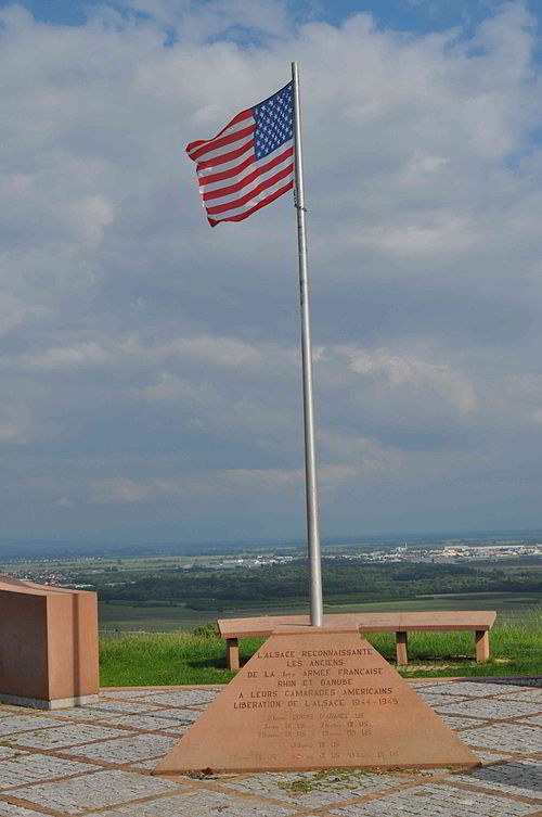 Monument at the top of Mont de Sigolsheim honors the American soldiers who fought for the liberation of Alsace at the site of the Battle of Sigolsheim