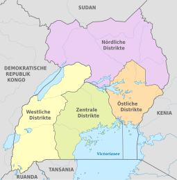 Uganda, administrative divisions - de - colored.svg