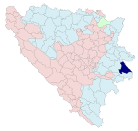 Localização de Višegrad na Bósnia e Herzegovina