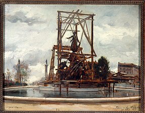 Mise en place du monument du "Triomphe de la République" (musée Carnavalet - Victor Marec).