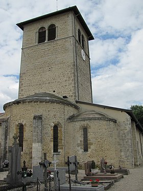 Vue de l'église de La Boisse depuis le cimetière.JPG