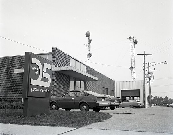 WVIZ's Brookpark Road studios, as seen in 1977.