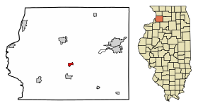 Whiteside County Illinois Incorporated and Unincorporated areas Lyndon Highlighted.svg